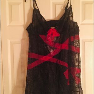 Sexy Plus Size Black/Red Slimming Nightie 18/20